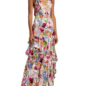 Alice + Olivia Multicolor Floral Maxi Dress size 4 like new